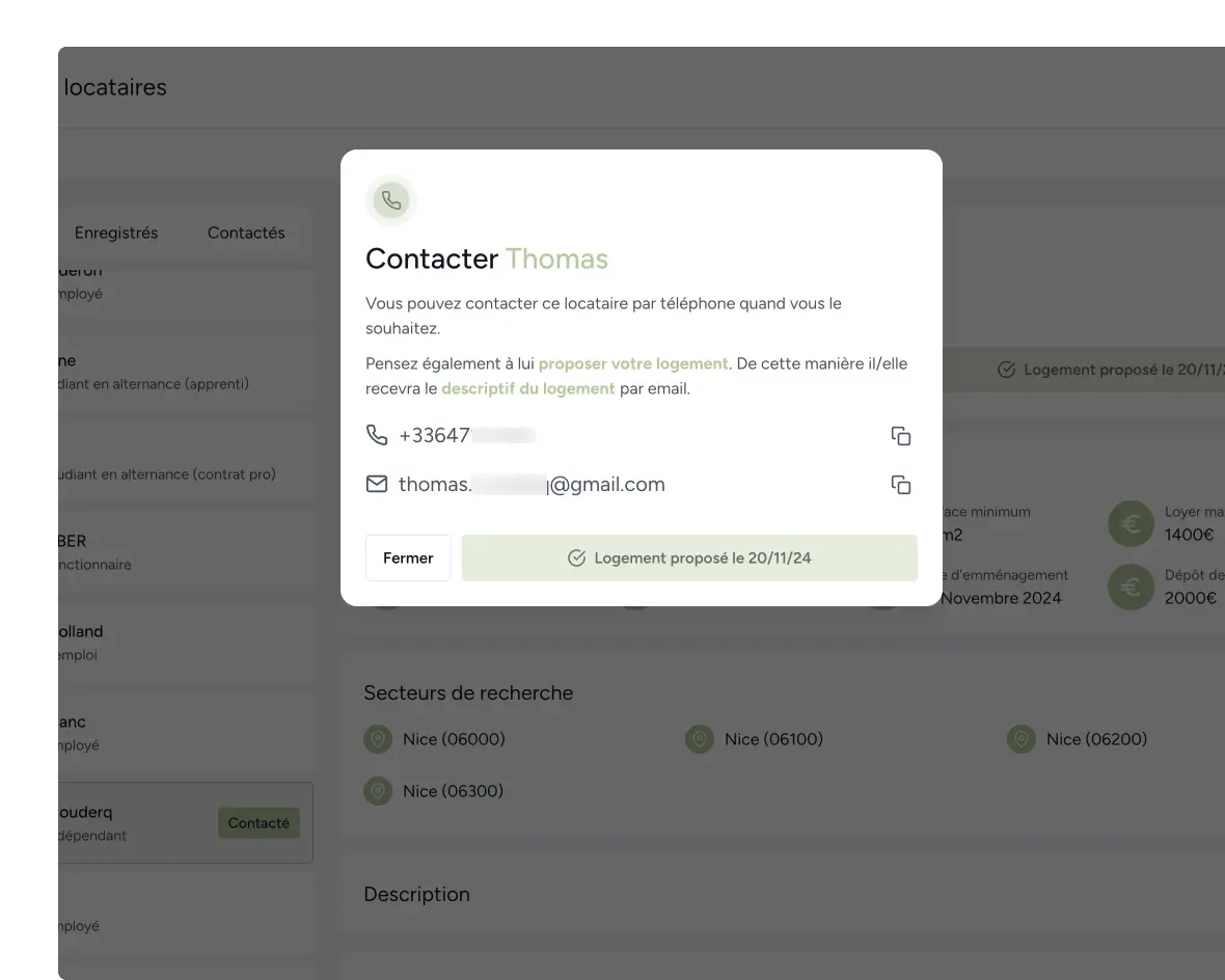 lokka contacter locataires